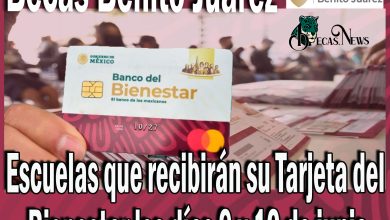 Becas Benito Juárez: Escuelas que recibirán su Tarjeta del Bienestar los días 9 y 10 de junio