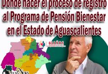 Donde hacer el proceso de registro al Programa de Pensión Bienestar en el Estado de Aguascalientes