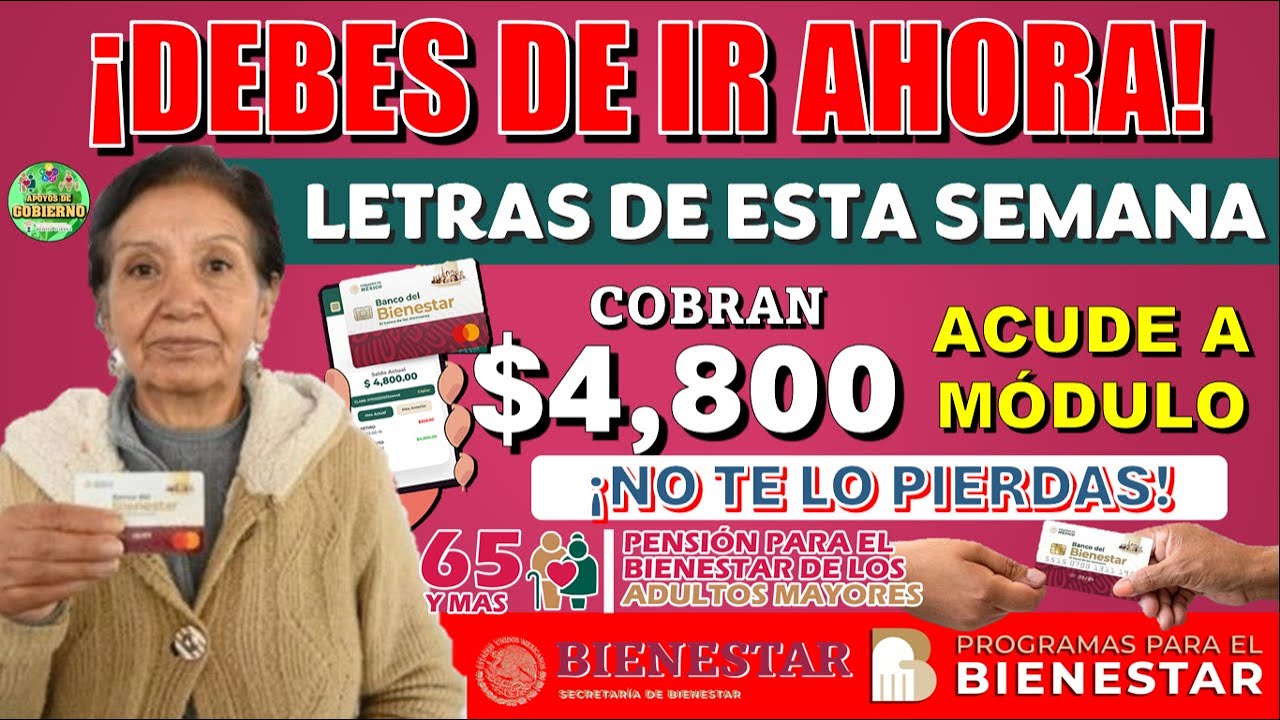 🤯🚨¡ACUDE AHORA MISMO POR TUS $4,800!🤯🚨 LETRAS QUE LES TOCA IR A LOS MÓDULOS PARA REALIZAR PROCESO