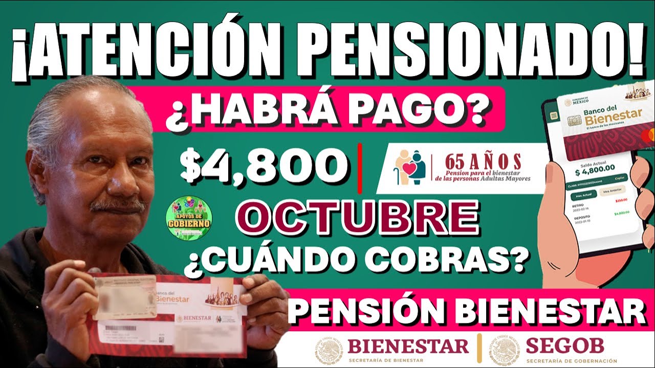 💸😳¡¿SE HARÁ DESPLIEGUE DE PAGOS DE PENSIONES EN OCTUBRE?!😳💸 ¿CUÁNDO ME TOCA COBRAR?🚨 CONSULTA AQUÍ🚨