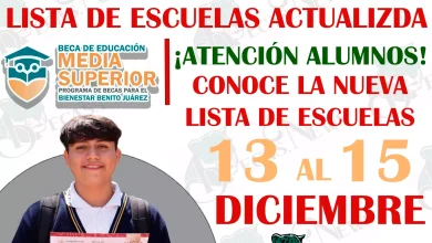 Beca Benito Juárez: Conoce la lista de escuelas que serán atendidas del 13 al 15 de diciembre