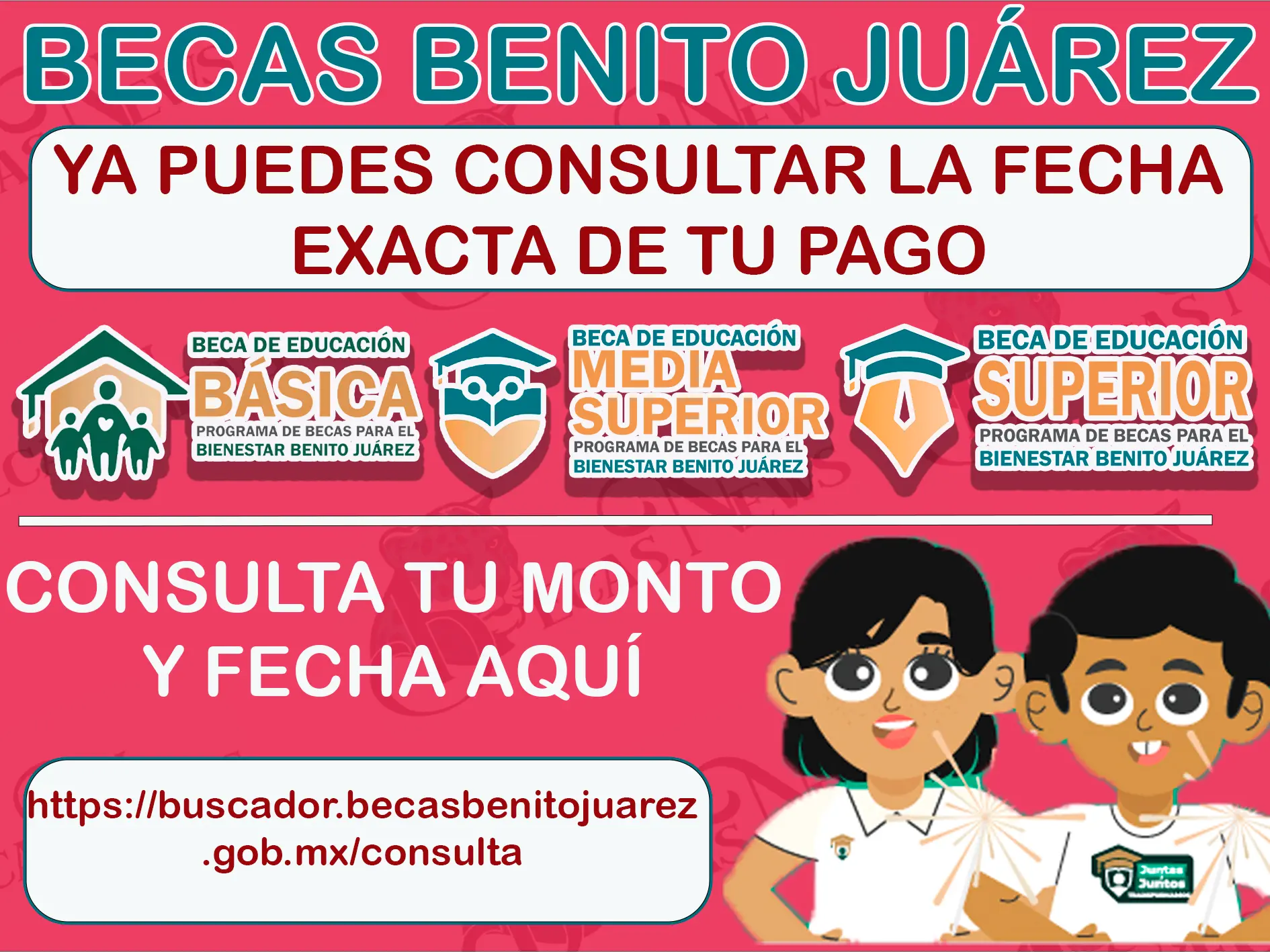 ¡Ya hay fechas disponibles! A través del buscador de estatus puedes consultar tu fecha de pago: Becas Benito Juárez 2024