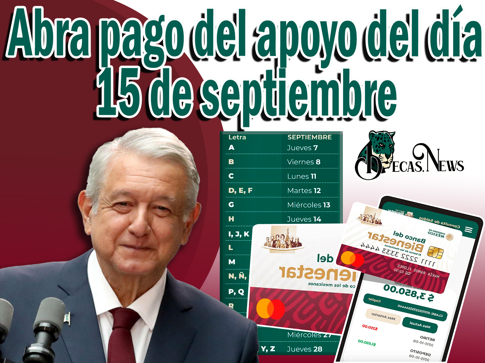 Pensión Bienestar: Abra pago del apoyo del día 15 de septiembre