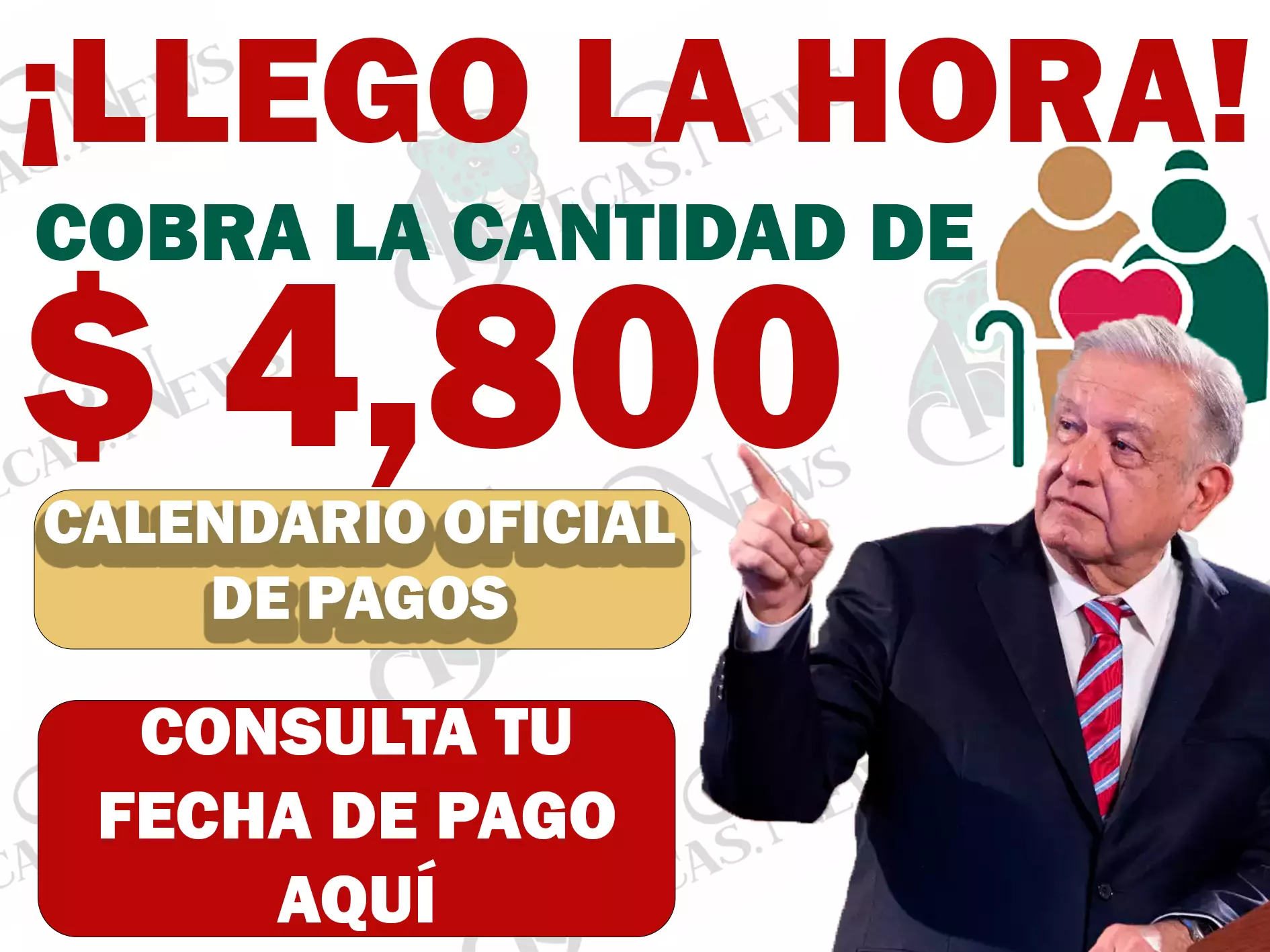 ¡ES HORA DE COBRAR! CONSULTA TU FECHA DE PAGO Y RECIBE $ 4,800 PESOS|PENSIÓN BIENESTAR