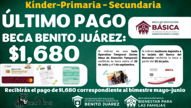 ATENCION RECIBE TU ULTIMO PAGO 1680 Beca para el Bienestar Benito Juarez de Educacion Basica