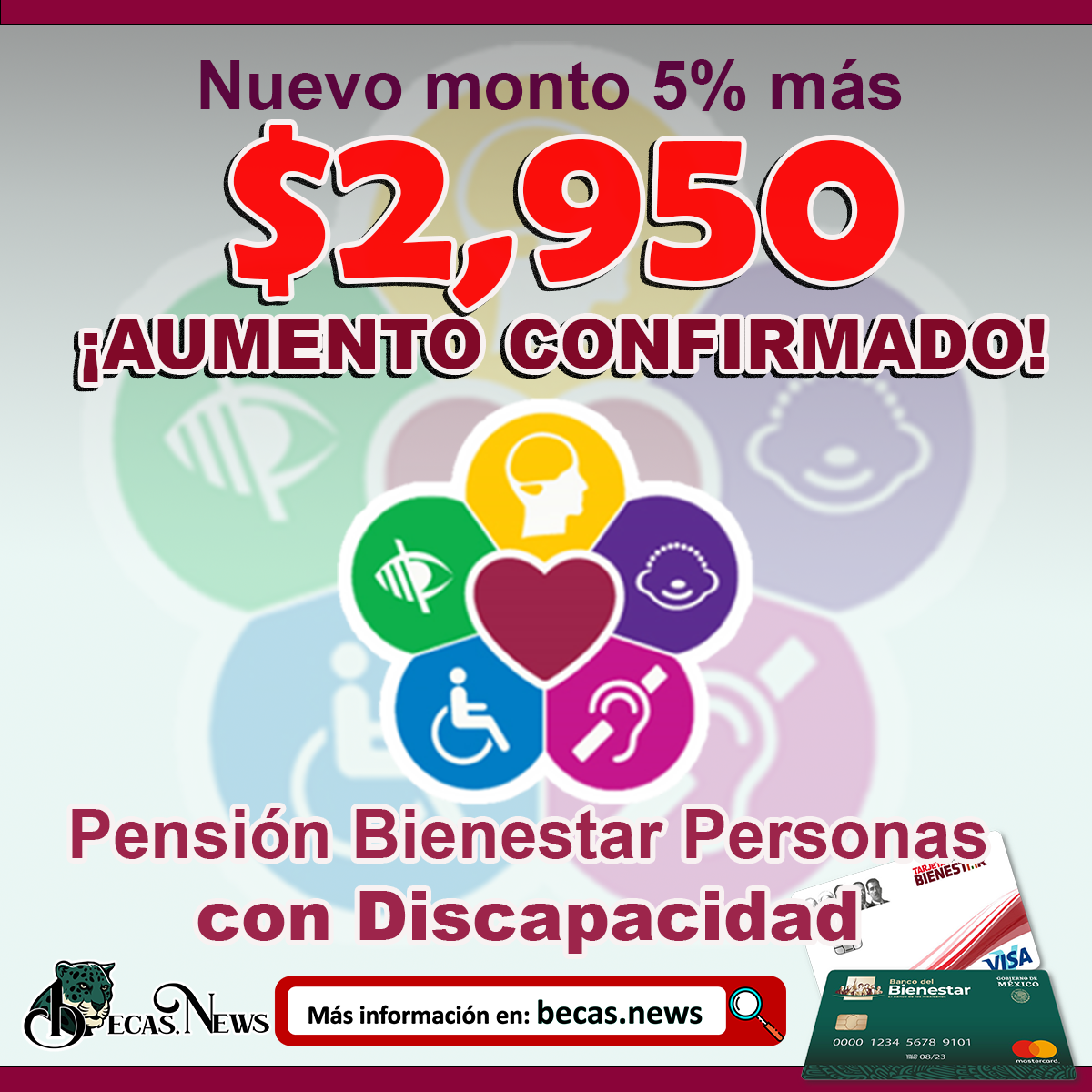¡AUMENTO CONFIRMADO! 5% más Pensión del Bienestar para Personas con Discapacidad