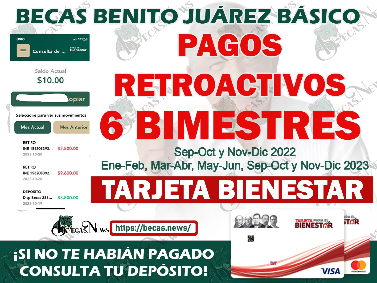 ¡Grandes noticias para los beneficiarios de las Becas Benito Juárez! Si tienes pagos atrasado Ya están DEPÓSITANDO: 2, 3 y hasta 6 bimestres
