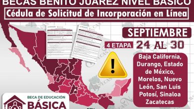 ¡Muy buenas noticias! Del 24 al 30 de Septiembre estos son los estado que podrán ingresar a la plataforma de registro Becas Benito Juárez