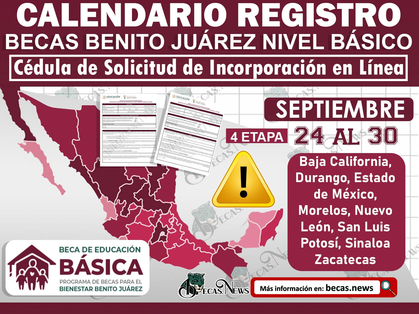 ¡Muy buenas noticias! Del 24 al 30 de Septiembre estos son los estado que podrán ingresar a la plataforma de registro Becas Benito Juárez