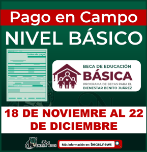 ¡Atención Padres de familia! Fecha para el Operativo en Campo Becas Benito Juárez Nivel Básico