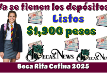 ¡Ya se tienen los depósitos listos!…$1,900 pesos de la Beca Rita Cetina 2025 